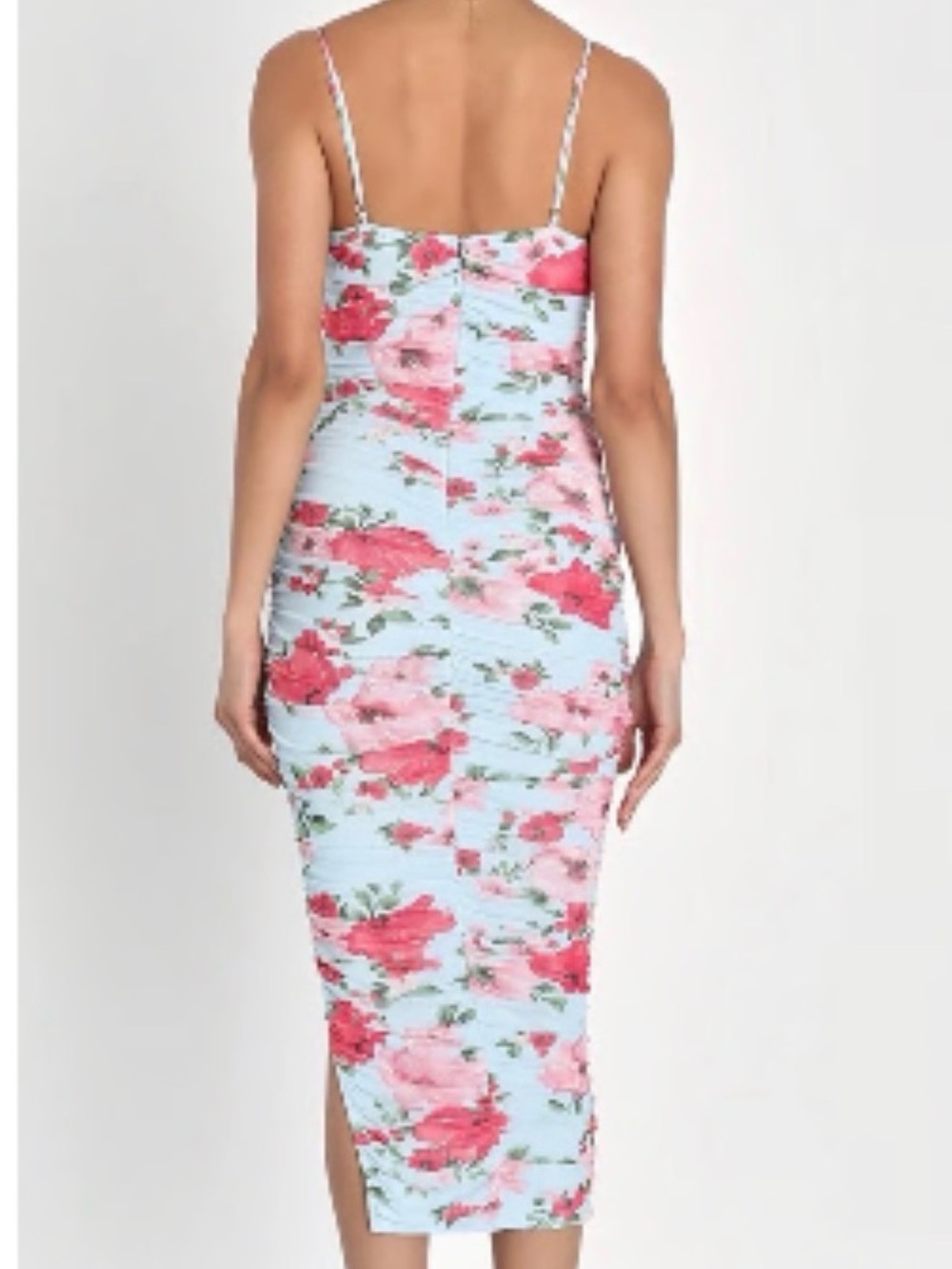 Lulus Ruched Midi Dress - Picture 2 of 7